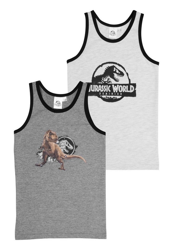 United Labels® Unterhemd Jurassic World Unterhemd für Jungen Tank Top Hemdchen Grau 2er Pack von United Labels®