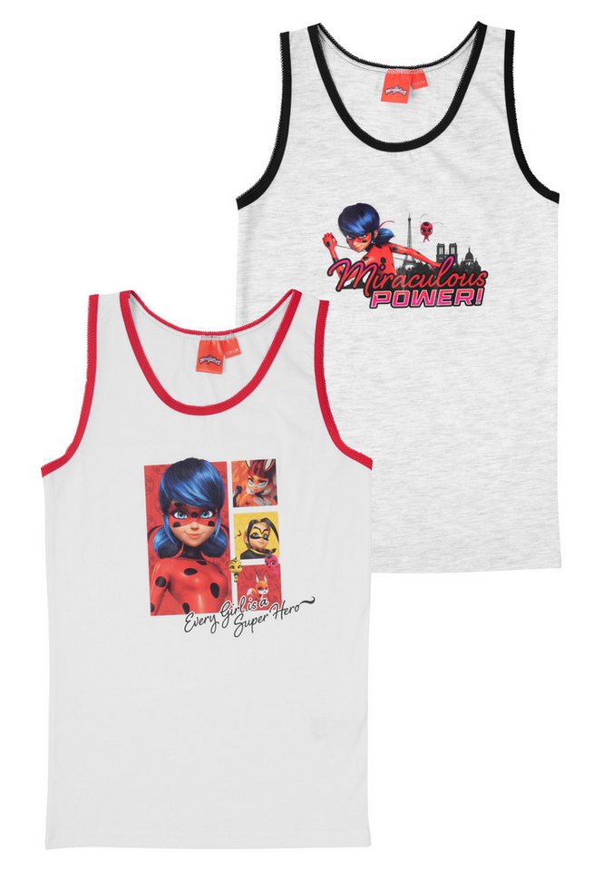United Labels® Unterhemd Miraculous Unterhemd Ladybug Tank Top Hemdchen Unterwäsche 2er Pack von United Labels®