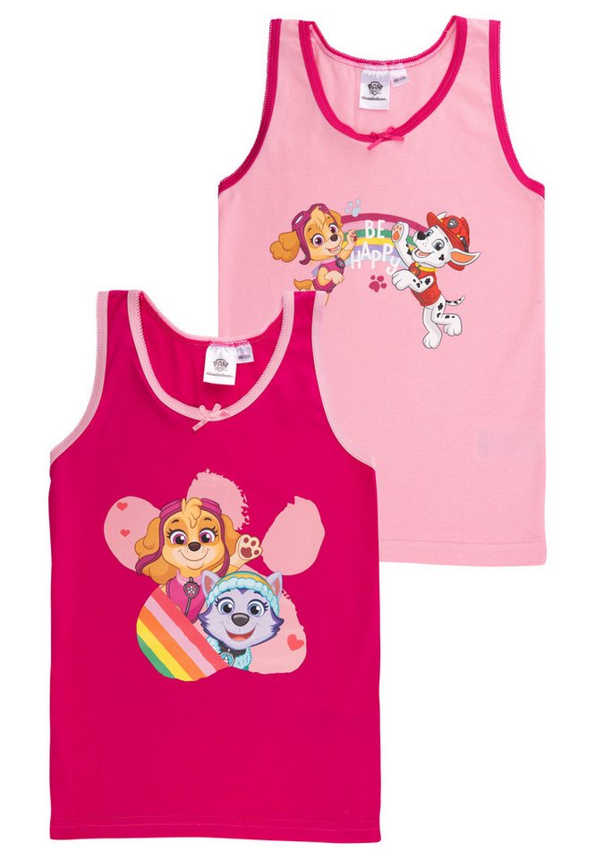 United Labels® Unterhemd Paw Patrol Unterhemd Mädchen Tank Top Hemdchen Rosa/Rot (2er Pack) von United Labels®