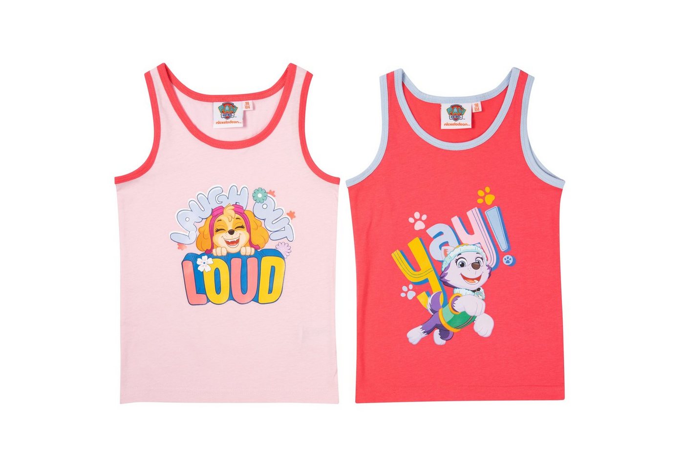 United Labels® Unterhemd Paw Patrol Unterhemd für Mädchen Rosa/Pink (2er Pack) von United Labels®