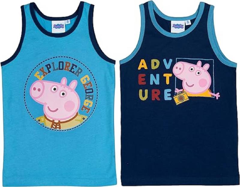 United Labels® Unterhemd Peppa Wutz Unterhemd Tank Top Unterwäsche Blau (2er Pack) (2-St) von United Labels®