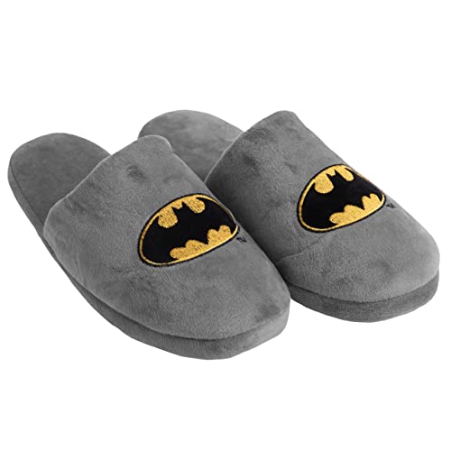 DC Comics Hausschuhe für Damen und Herren - Batman Unisex Puschen Schlappen Slipper Pantoffeln Grau (eu_footwear_size_system, adult, men, numeric_range, medium, numeric_42, numeric_43) von United Labels