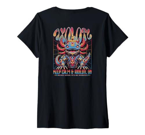 Damen Axolotl - Robot Keep Calm T-Shirt mit V-Ausschnitt von United Labels