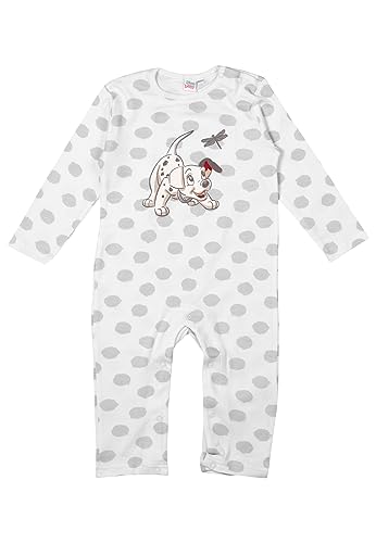 Disney 101 Dalmatiner - Strampler Unisex Langarm Schlafstrampler Baby Body Weiß (62-68) von United Labels