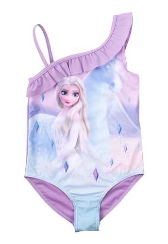 Disney Die Eiskönigin Badeanzug mit Rüschen für Mädchen - ELSA Frozen Kinder Schwimmanzug Lila (DE/NL/SE/PL, Numerisch, 110, 116, Regular, Lila) von United Labels