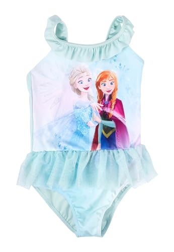 Disney Die Eiskönigin Badeanzug mit Rüschen für Mädchen - ELSA & Anna Frozen Kinder Schwimmanzug Türkis (DE/NL/SE/PL, Numerisch, 92, Regular, Türkis) von United Labels