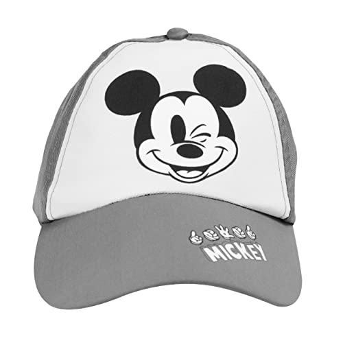 Disney Mickey Mouse Kappe für Herren Basecap Baseballkappe Cap verstellbar Weiß/Grau von United Labels