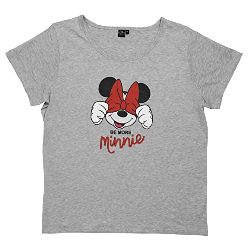 Disney Mickey Mouse T-Shirt für Damen - Be More Minnie Oberteil Frauen Shirt Top Grau (L) von United Labels