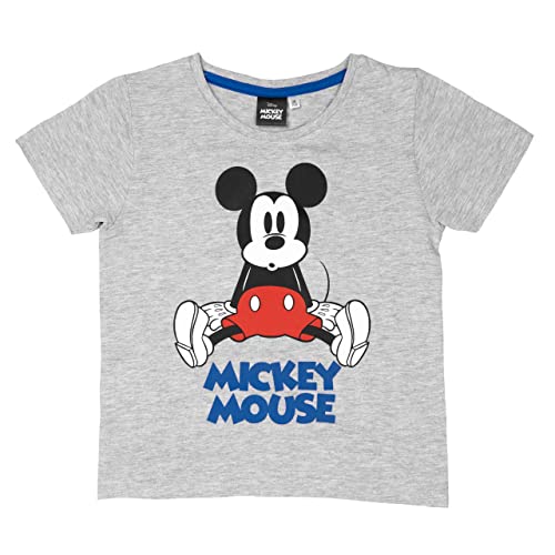 Disney Mickey Mouse T-Shirt für Jungen Oberteil Kinder Shirt kurzärmlig Grau (as3, Numeric, Numeric_110, Numeric_116, Regular, 110-116) von United Labels