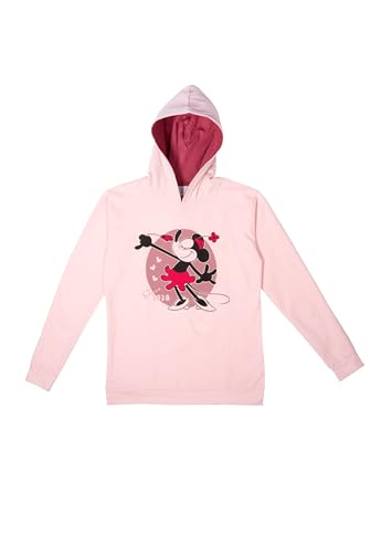 Disney Minnie Mouse Hoodie für Damen - Kapuzenpullover Sweatshirt Pullover mit Kapuze Rosa (DE/NL/SE/PL, Alphanumerisch, L, Regular, Regular, Rosa) von United Labels