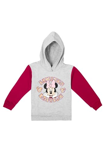 Disney Minnie Mouse Hoodie für Mädchen - Limited Edition Kinder Kapuzenpullover Pullover mit Kapuze Sweatshirt Grau Rot (DE/NL/SE/PL, Numerisch, 110, 116, Regular, Grau/Rot) von United Labels