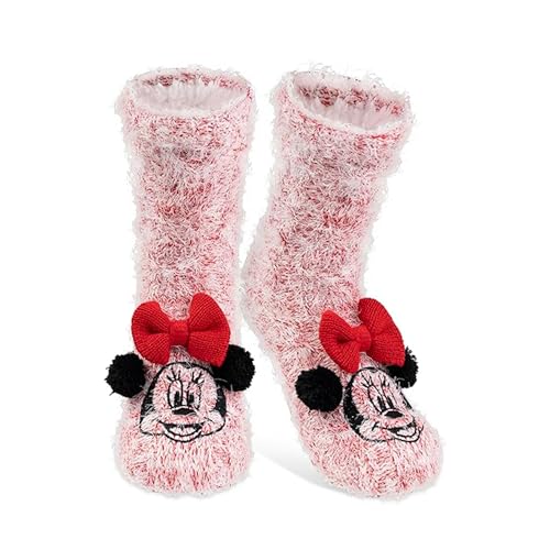 United Labels Disney Minnie Mouse Kuschelsocken für Damen, Rot, OneSize 38-43, flauschige Stoppersocken mit Sherpa Futter, warme Socken, Hüttensocken von United Labels
