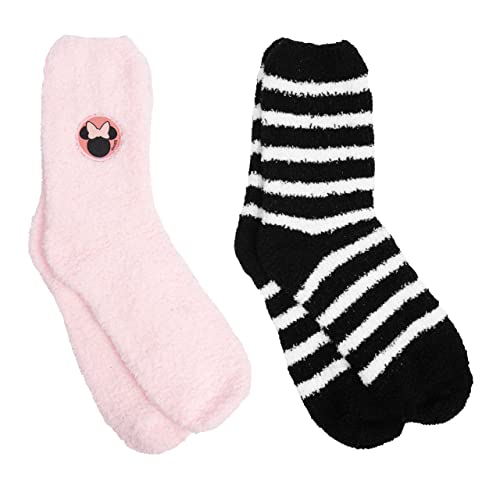 Disney - Minnie Mouse Kuschelsocken für Damen Flauschige Wintersocken Socken Schwarz/Rosa (2er Pack) (35/38) von United Labels