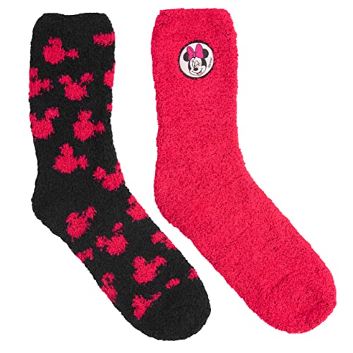 Disney Minnie Mouse Kuschelsocken für Damen warme Socken Winter Frauen Rot/Schwarz (2er Pack) (as3, numeric, numeric_35, numeric_38, regular, regular) von United Labels