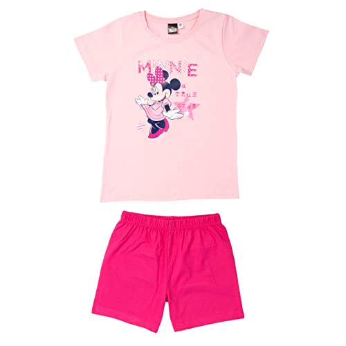 Disney Minnie Mouse Schlafanzug für Mädchen - A True Star Kinder Pyjama Set Kurzarm Oberteil mit Hose Rosa/Pink (as3, Numeric, Numeric_110, Numeric_116, Regular, 110-116) von United Labels