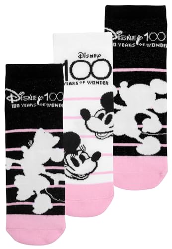 Disney Minnie Mouse Socken für Damen Sneaker Frauen Rosa/Schwarz (3er Pack) (as3, numeric, numeric_35, numeric_38, regular, regular) von United Labels