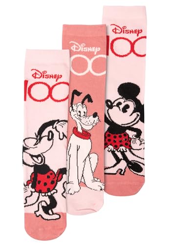 Disney Minnie Mouse Socken für Damen - Sneaker Frauen Strümpfe Rosa (3er Pack) (DE/NL/SE/PL, Numerisch, 35, 38, Regular, Regular, Rosa) von United Labels