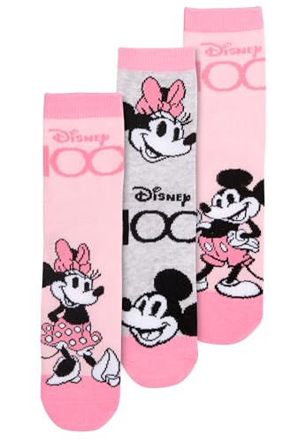 Disney Minnie Mouse Socken für Mädchen - Kinder Kindersocken Sneaker Söckchen Rosa (3er Pack) (DE/NL/SE/PL, Numerisch, 27, 30, Regular, Rosa) von United Labels