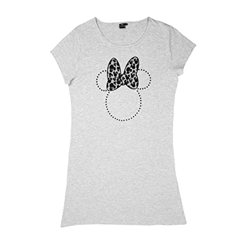 Disney Minnie Mouse T-Shirt für Damen - Oberteil Frauen Shirt Bigshirt Oversize Top Grau (as3, Alpha, l, Regular, Regular, L) von United Labels