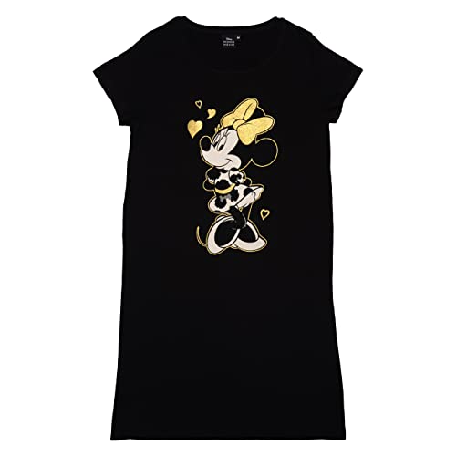 Disney Minnie Mouse T-Shirt für Damen - Oberteil Frauen Shirt Bigshirt Oversize Top Schwarz (as3, Alpha, xx_l, Regular, Regular, XXL) von United Labels