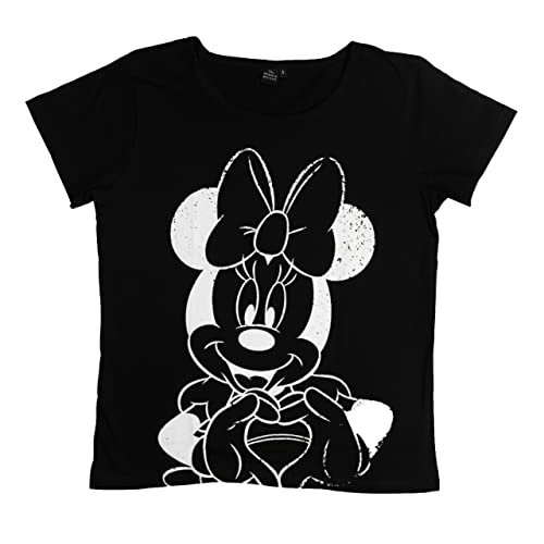 Disney Minnie Mouse T-Shirt für Damen Oberteil Frauen Shirt Top Schwarz (M) von United Labels