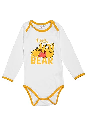 Disney Winnie Puuh Baby Body Unisex - Little Bear Strampler Schlafstrampler Langarm Weiß (86-92) von United Labels