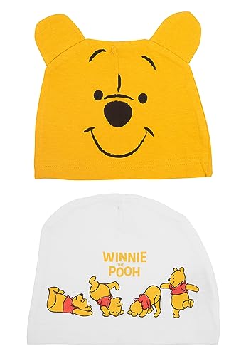 Disney Winnie Puuh Baby Mütze Unisex - Beanie Mützchen Gelb & Weiß (2er Pack) von United Labels