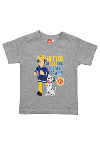 Feuerwehrmann Sam T-Shirt für Jungen - Rescue Team - Kinder Oberteil Shirt kurzärmlig Grau (as3, Numeric, Numeric_110, Numeric_116, Regular) von United Labels