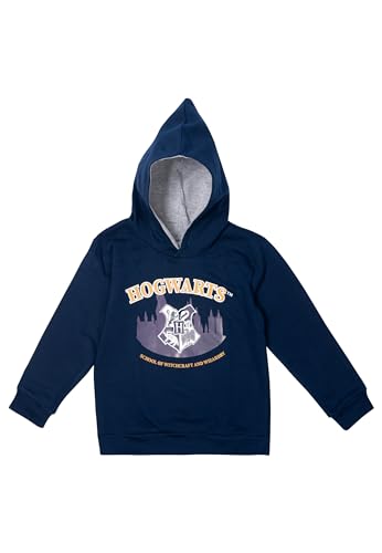 Harry Potter Hoodie für Jungen - Hogwarts Kinder Kapuzenpullover Pullover mit Kapuze Sweatshirt Blau (DE/NL/SE/PL, Numerisch, 110, 116, Regular, Blau) von United Labels