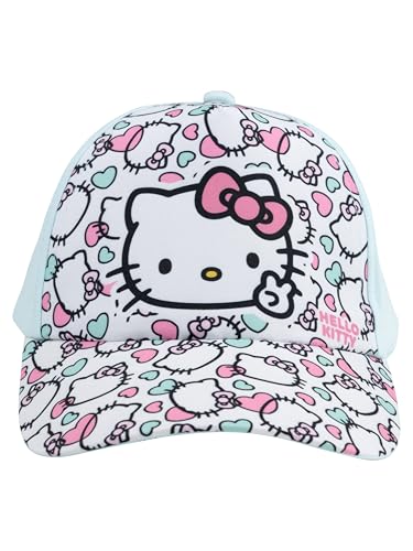 Hello Kitty Kappe für Mädchen - Allover Kinder Cap Basecap Baseballkappe verstellbar Türkis von United Labels