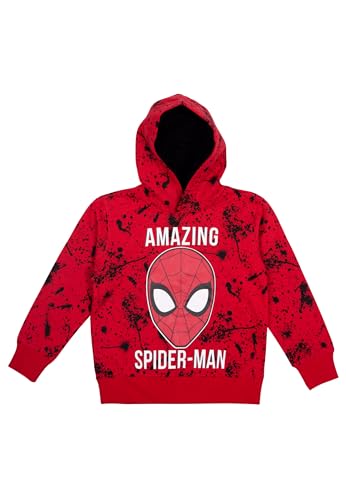 Marvel Spiderman Hoodie für Jungen - Kinder Kapuzenpullover Pullover mit Kapuze Sweatshirt Rot (DE/NL/SE/PL, Numerisch, 122, 128, Regular) von United Labels