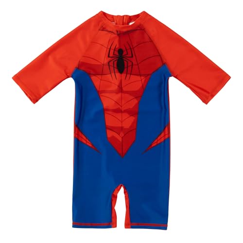 United Labels Marvel Spiderman Badeanzug UV Schutz 50+ für Jungen, Rot Blau, 98-104, Schwimmanzug Einteiler, Bademode Kinder von United Labels