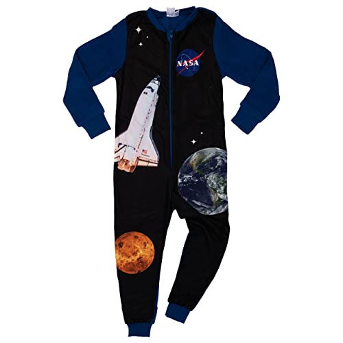 United Labels NASA Jumpsuit für Jungen, Blau Schwarz, 110-116, Overall lang, Schlafanzug Einteiler für Kinder von United Labels