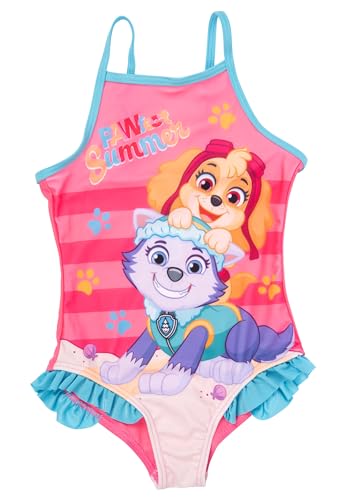 Paw Patrol Badeanzug mit Rüschen für Mädchen - Skye & Everest Pawfect Summer Schwimmanzug Kinder (DE/NL/SE/PL, Numerisch, 110, 116, Regular, Rosa/Blau) von United Labels