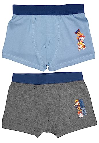 Paw Patrol Boxershorts für Jungen - Pawsome - Kinder Unterhose Unterwäsche Grau/Blau (2er Pack) (as3, Numeric, Numeric_110, Numeric_116, Regular) von United Labels