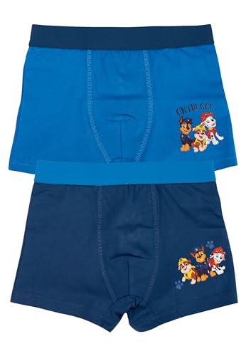 Paw Patrol Boxershorts für Jungen - Unterwäsche Unterhose Boxer Blau (2er Pack) (DE/NL/SE/PL, Numerisch, 98, 104, Regular, Blau) von United Labels