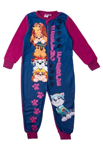 Paw Patrol Jumpsuit für Mädchen - Overall Kinder Pyjama Schlafanzug Langarm Pink/Blau (DE/NL/SE/PL, Numerisch, 110, 116, Regular, Pink/Blau) von United Labels