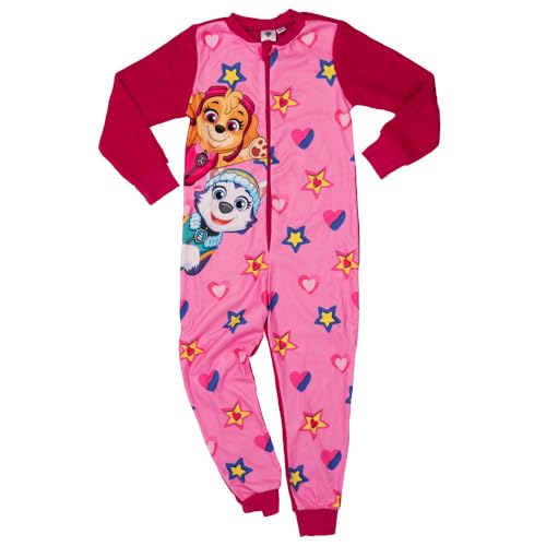 United Labels Paw Patrol Jumpsuit für Mädchen Skye und Everest, Rosa Pink, 110-116, Overall lang, Schlafanzug Einteiler für Kinder von United Labels