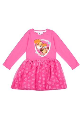 Paw Patrol Kleid für Mädchen - Skye & Everest Kleidchen Mesh Rock Langarm Pink (DE/NL/SE/PL, Numerisch, 110, 116, Regular, Pink) von United Labels