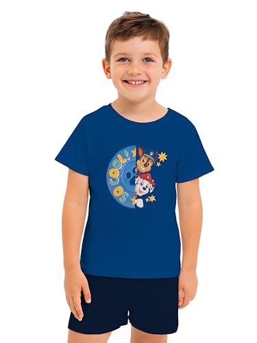 Paw Patrol Schlafanzug für Jungen - So Cool - Kinder Pyjama Set Kurzarm Oberteil mit Hose Blau (as3, Numeric, Numeric_110, Numeric_116, Regular) von United Labels