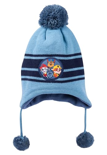 Paw Patrol Strickmütze für Jungen - Kinder Wintermütze mit Bommel Mütze Blau von United Labels