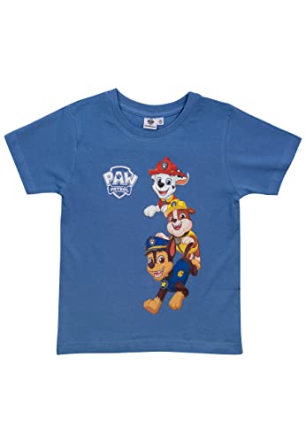 Paw Patrol T-Shirt für Jungen – Oberteil Kinder Shirt kurzärmlig Blau (as3, Numeric, Numeric_110, Numeric_116, Regular) von United Labels