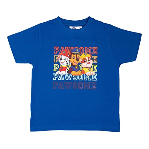 Paw Patrol T-Shirt für Jungen – Pawsome Oberteil Kinder Shirt kurzärmlig Blau (as3, Numeric, Numeric_122, Numeric_128, Regular, 122-128) von United Labels