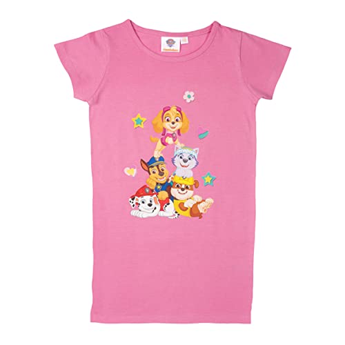 Paw Patrol T-Shirt für Mädchen Oberteil Bigshirt kurzärmlig Pink (as3, Numeric, Numeric_122, Numeric_128, Regular, 122-128) von United Labels