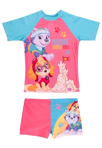 Paw Patrol UV Schwimmset für Mädchen - Kinder Badeanzug Set Oberteil und Hose Zweiteiler Rosa (DE/NL/SE/PL, Numerisch, 110, 116, Regular, Rosa/Blau) von United Labels