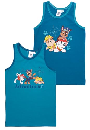 Paw Patrol Unterhemd für Jungen - Adventure Kinder Tank Top Hemdchen Unterwäsche Blau (2er Pack) (DE/NL/SE/PL, Numerisch, 110, 116, Regular, Blau) von United Labels