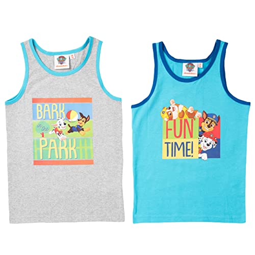 Paw Patrol Unterhemd für Jungen Kinder Tank Top Hemdchen Unterwäsche Grau/Blau (2er Pack) (as3, Numeric, Numeric_98, Numeric_104, Regular, 98-104) von United Labels