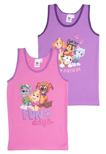 Paw Patrol Unterhemd für Mädchen Kinder Tank Top Hemdchen Unterwäsche Pink/Lila (2er Pack) (DE/NL/SE/PL, Numerisch, 110, 116, Regular, Pink/Lila) von United Labels