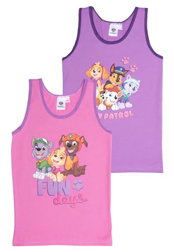 Paw Patrol Unterhemd für Mädchen Kinder Tank Top Hemdchen Unterwäsche Pink/Lila (2er Pack) (DE/NL/SE/PL, Numerisch, 98, 104, Regular, Pink/Lila) von United Labels