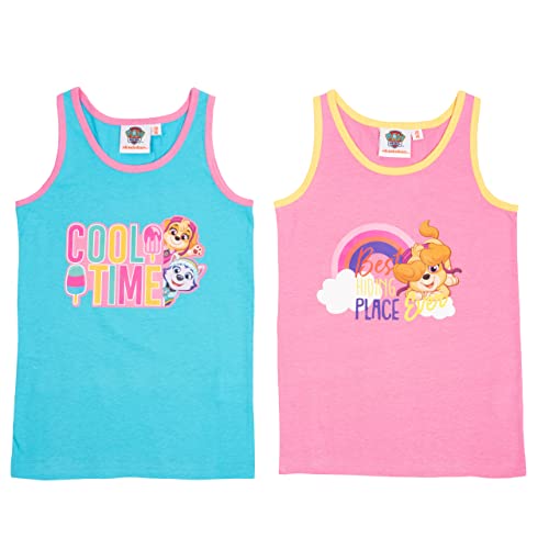 Paw Patrol Unterhemd für Mädchen Kinder Tank Top Hemdchen Unterwäsche Rosa/Blau (2er Pack) (as3, Numeric, Numeric_110, Numeric_116, Regular, 110-116) von United Labels